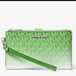 Jet Set Large Ombré Signature Logo Wristlet